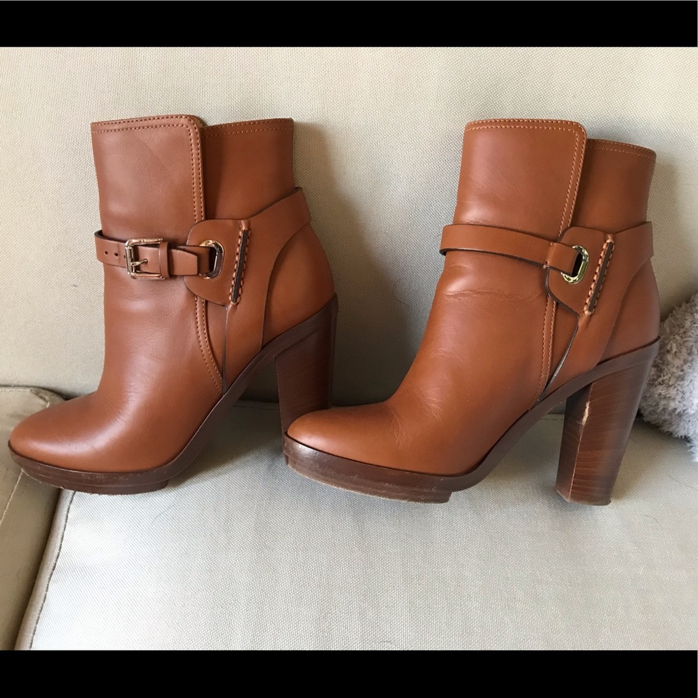 Ralph Lauren Purple Label Brown Leather Booties